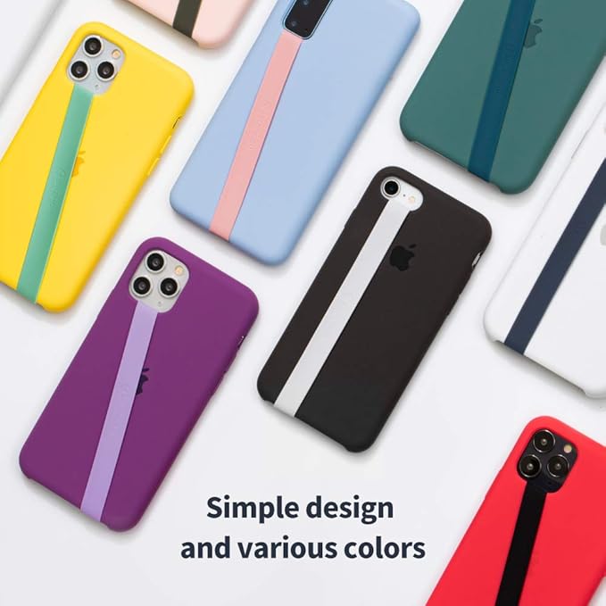 Sinjimoru Stretchable Silicone Phone Strap, Flexible and Elastic Grip Holder for iPhone & Android, Secure Phone Loops Finger Grip with Wireless Charging Support Sinji Loop Lavender