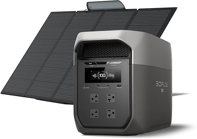EF ECOFLOW DELTA 2 Max Solar Generator 2048Wh with 220W Solar Panel