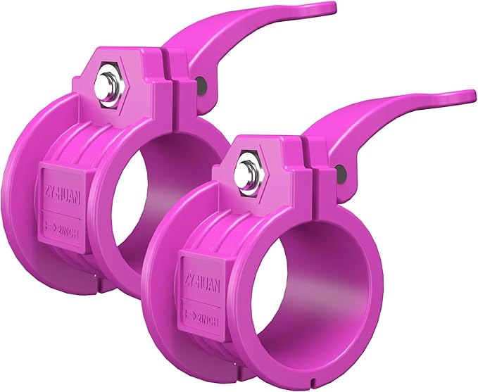 ZY-HUAN Olympic Barbell Clamps 2 inch Adjustable Barbell Clips Quick Release Pair of Locking Weight Clips for Bars