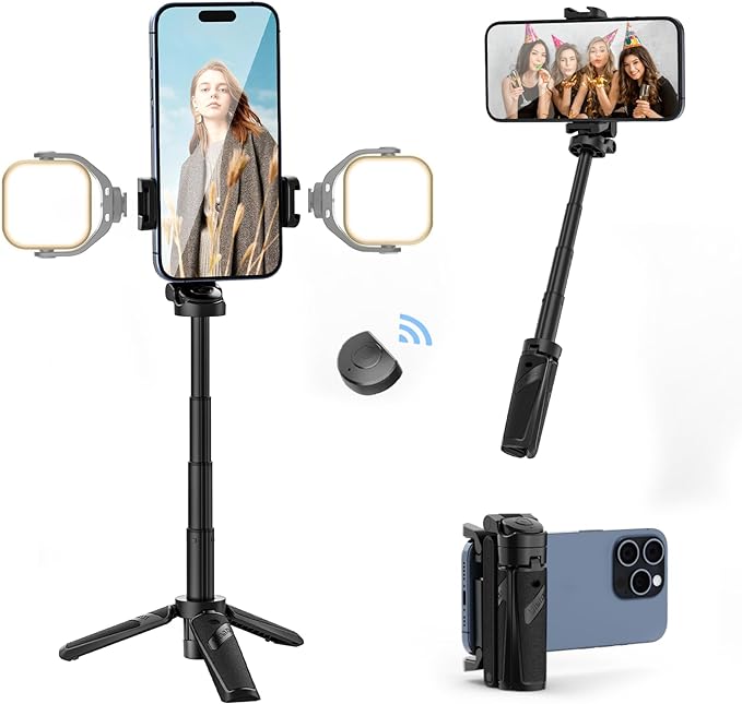 ULANZI JJ02 Selfie Stick Tripod, Portable Pocket Size Phone Tripod Holder