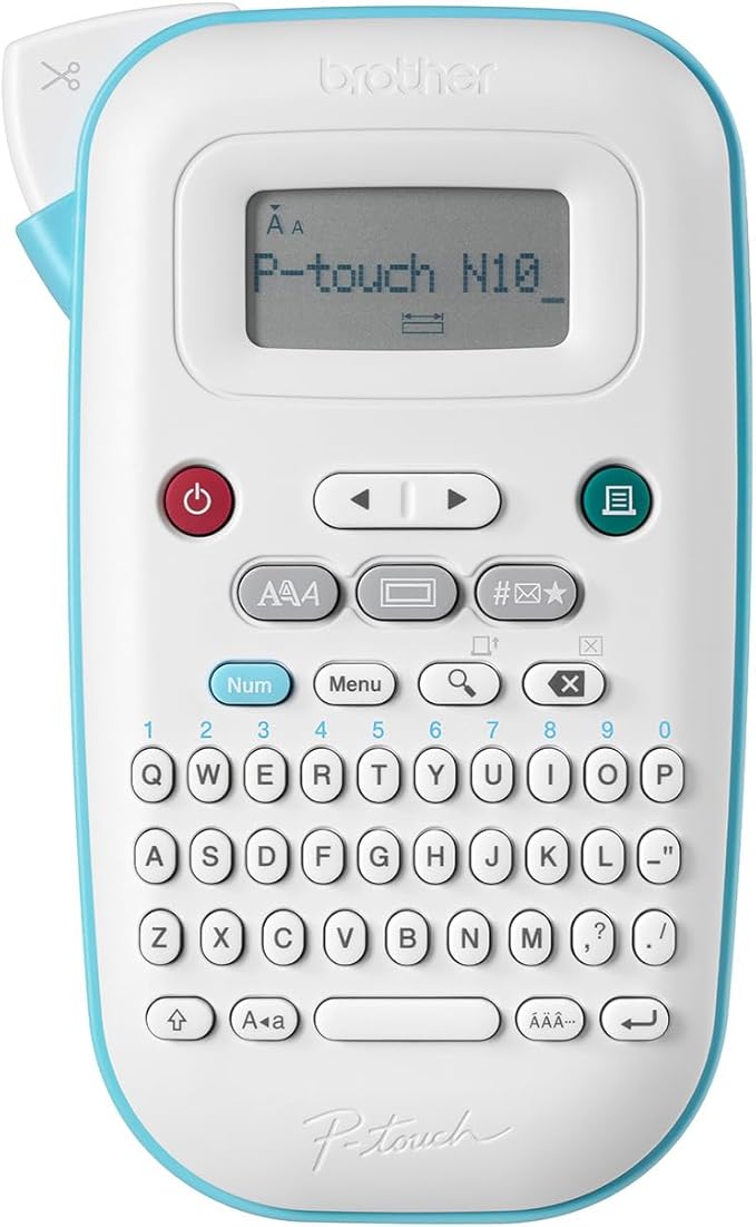 Brother P-Touch PT-N20 Personal Desktop Label Maker, Portable, Handheld and Prints, P-Touch Btag ~½” (12mm) Wide Color Personalized Label Tapes