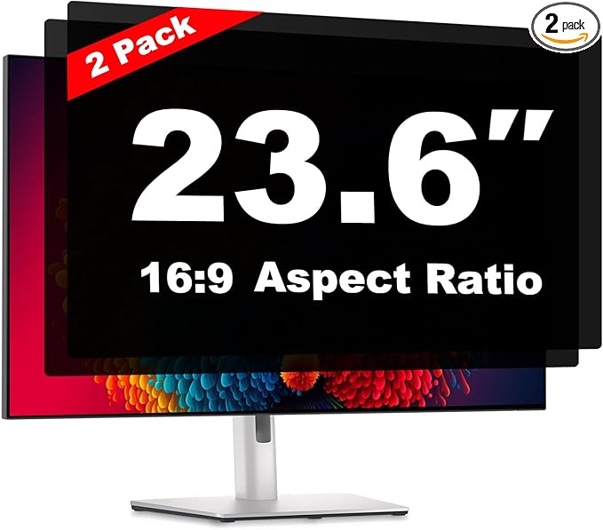 24 Inch Computer Privacy Screen Shield 2 Pack for 16:10 Widescreen Desktop