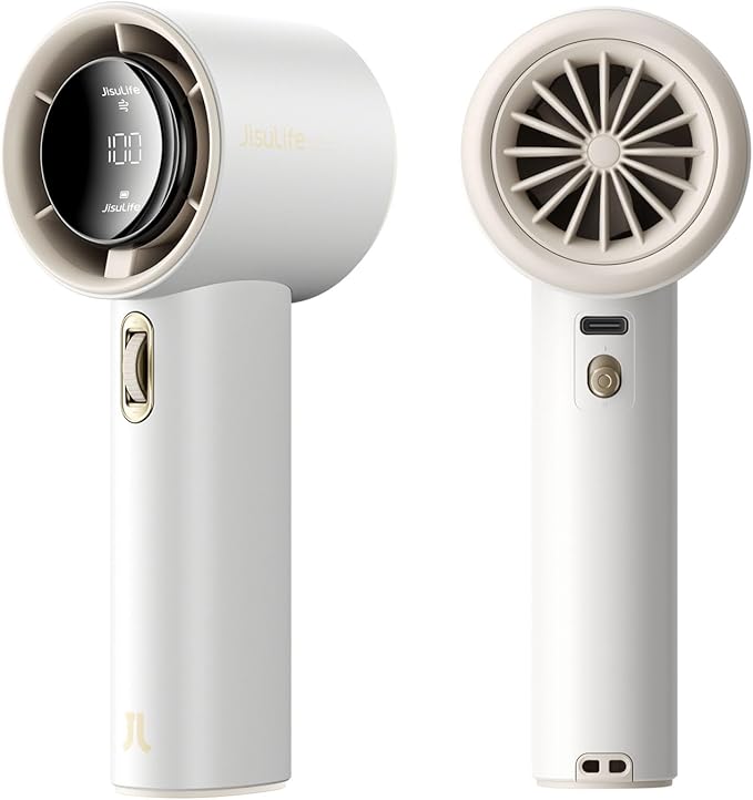 JISULIFE Handheld Fan Pro1S - Next-Gen Airflow: Up to 12H Runtime
