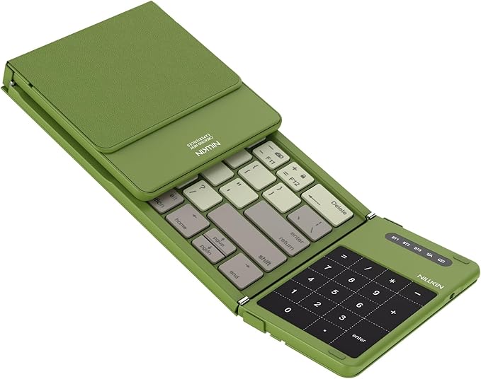 Nillkin Pocket Foldable Keyboard with Touchpad & Wireless Bluetooth, Portable Travel Keyboard for Home or Mobile Office Replaces Keypads and Mouse Combo, Compatible with iPad, Laptop