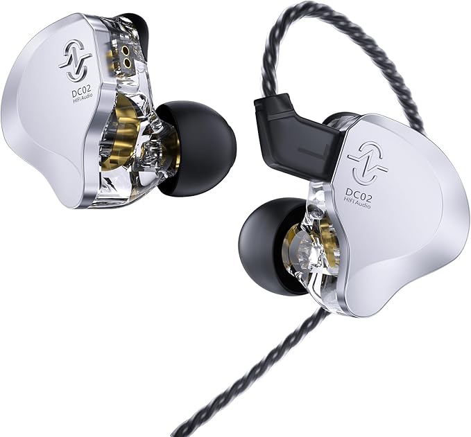 IN Ear Monitor Gaming Earbuds with MIC,CCZ DC02 IEM for Gaming Headphones,Dual Magnetic Circuit DD HIFI Earphones,Professional Earphone,Stereo Sound Earbuds,CCZ IEM Earphones with MIC(Black
