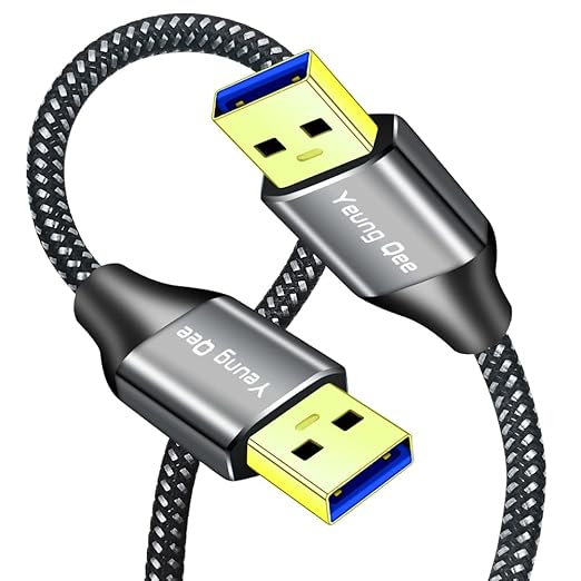 Yeung Qee USB 3.0 A to A Male Cable 3 ft,Super Speed Type A Male to Male Cable USB 3.0 Double End USB Cord for Hard Disk, Cameras,Laptop Cooler
