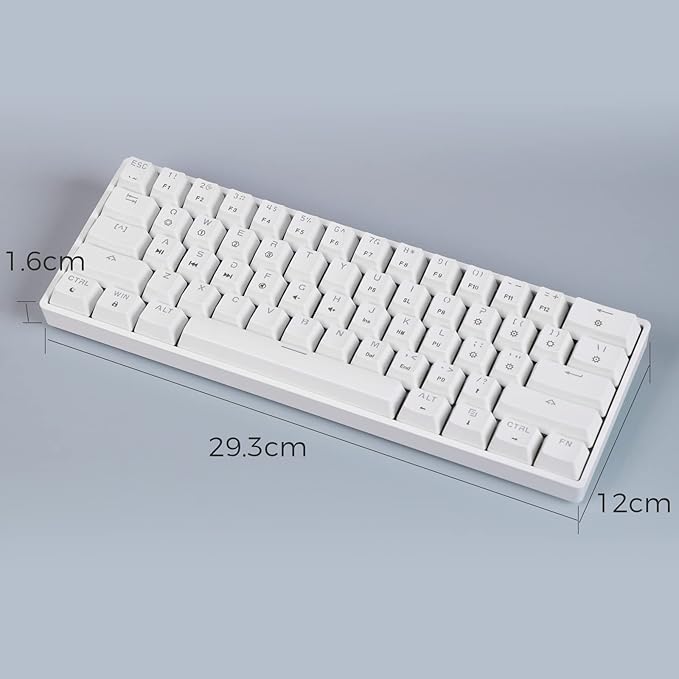 EPOMAKER SKYLOONG GK61 SK61 61 Keys Hot Swappable 60% Mechanical Keyboard with RGB Backlit, Doubleshot ABS Keycaps, Dustproof for Win/Mac/Gamers(Gateron Optical Red, White