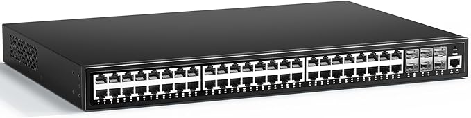 YuanLey 28 Port Gigabit Managed Switch with 24 10/100/1000Mbps RJ45 Ports, 4X 10Gbps SFP+, L3 Smart Managment Ethernet Switch, VLAN, QoS, ACL, SSL, Fanless, Compatible for Tp-Link, Netgear