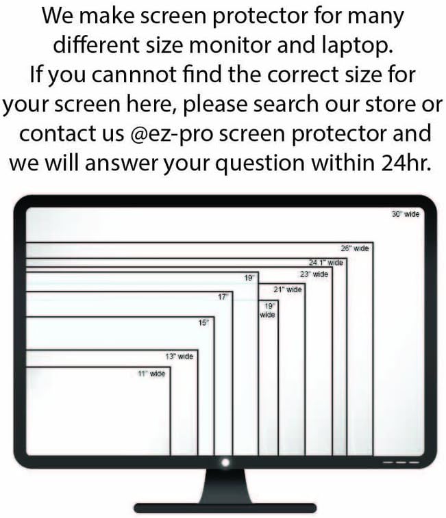 Privacy Screen Filter for 24 Inches Desktop Computer Widescreen Monitor with Aspect Ratio 16:09. Anti Glare and Anti Blue Light, 20.9 inch width x 11.8 inch height