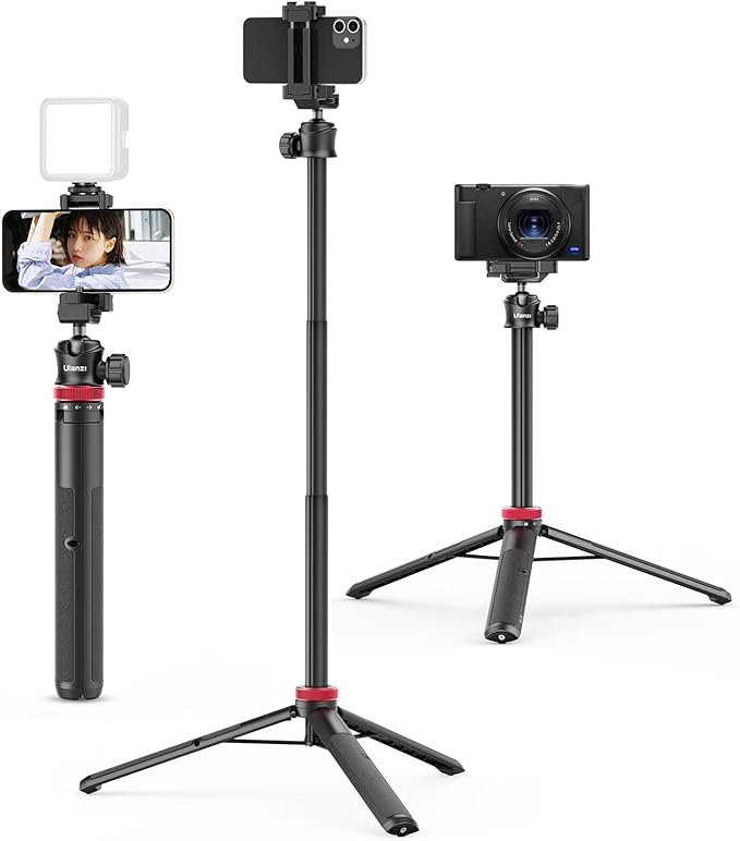 ULANZI MT-44 Extendable Phone Tripod, 59" Portable Selfie Stick Vlog White