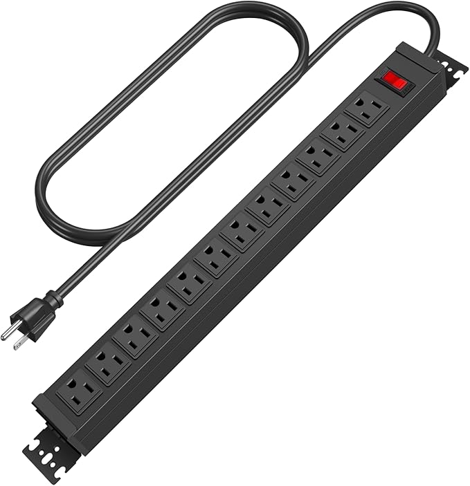 HHSOET Rotating 12 Outlet Surge Protector Power Strip, 1200J, 1