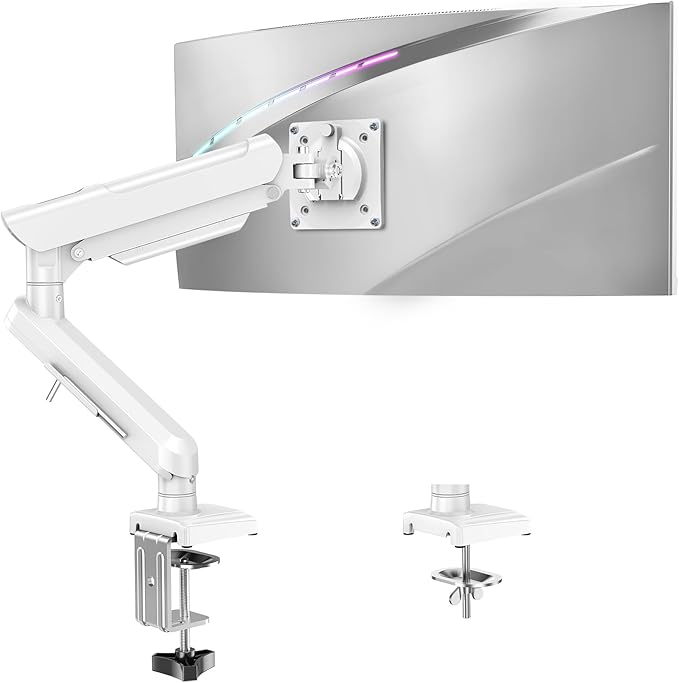 MOUNTUP Dual Monitor Stand for Desk, Monitor Arms for 2 Monitors Max 32 Inches, Height Adjustable Double Monitor Mount, VESA Mount with C-Clamp & Grommet Base, Holds 4.4-17.6lbs