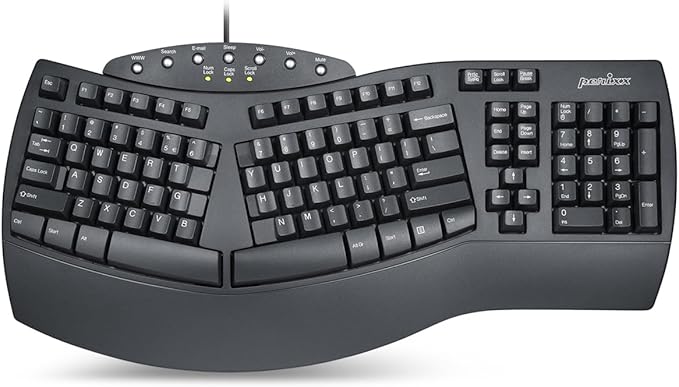 Perixx Periboard-612B Wireless Ergonomic Split Keyboard with Dual Mode 2.4G and Bluetooth Feature, Compatible with Windows 11 and Mac OS X System, US English Layout