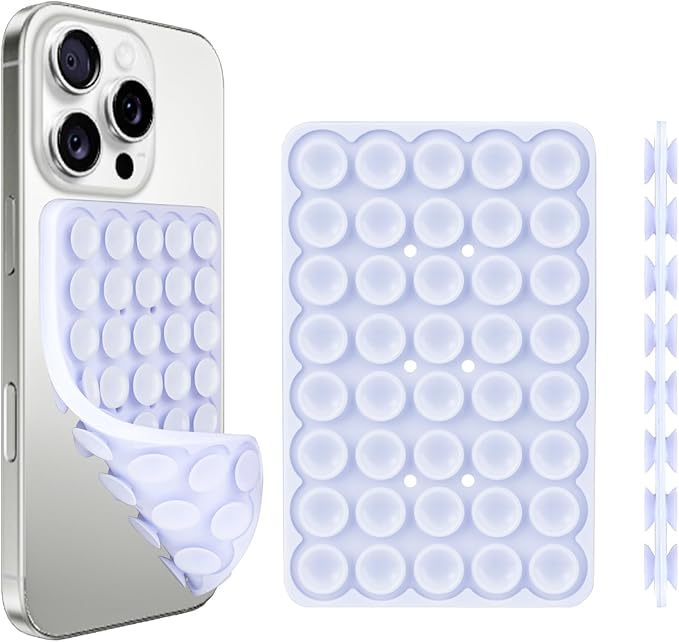 Giumel 2PCS Silicone Suction Phone Case Mount, Non Slip Suction Cup, Hands-Free Phone Accessories Holder for Selfies and Videos, Silicone Adhesive Stand Sticky for Cell Phone Inkiness
