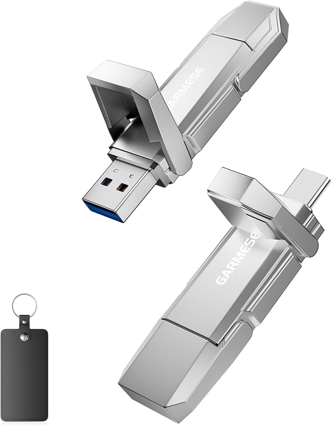 GARMESE 64GB USB C SSD Flash Drive, USB 3.2, 450MB/s, 2-in-1 Dual Port