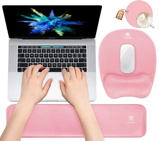 Memory Foam Set Wrist Rest Pad & Mouse Wrist Rest Support,Ergonomic Design for Office,Home,Laptop,Desktop Computer
