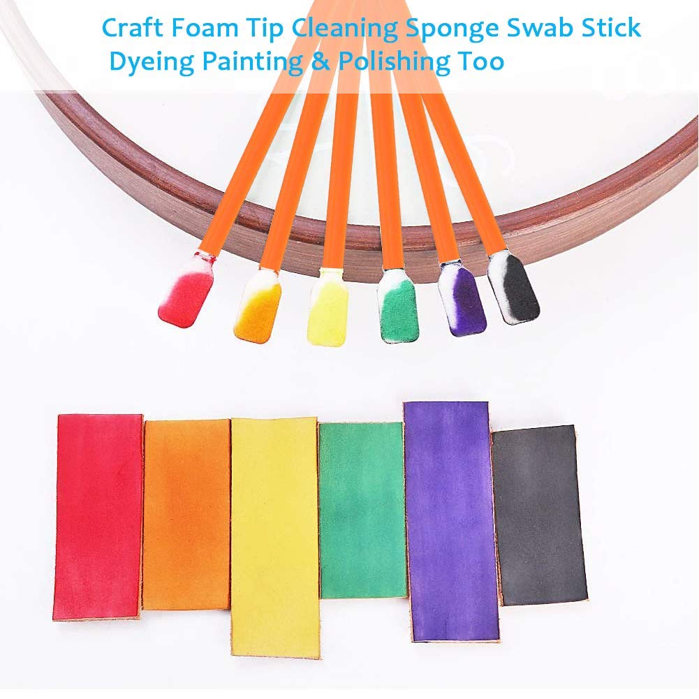 wellgler Wellgler's Foam Cleaning Swabs, Multi-Purpose Cleanroom Foam Tip Cleaning Swab Kitip Cleaning Swab Kit (orange100)