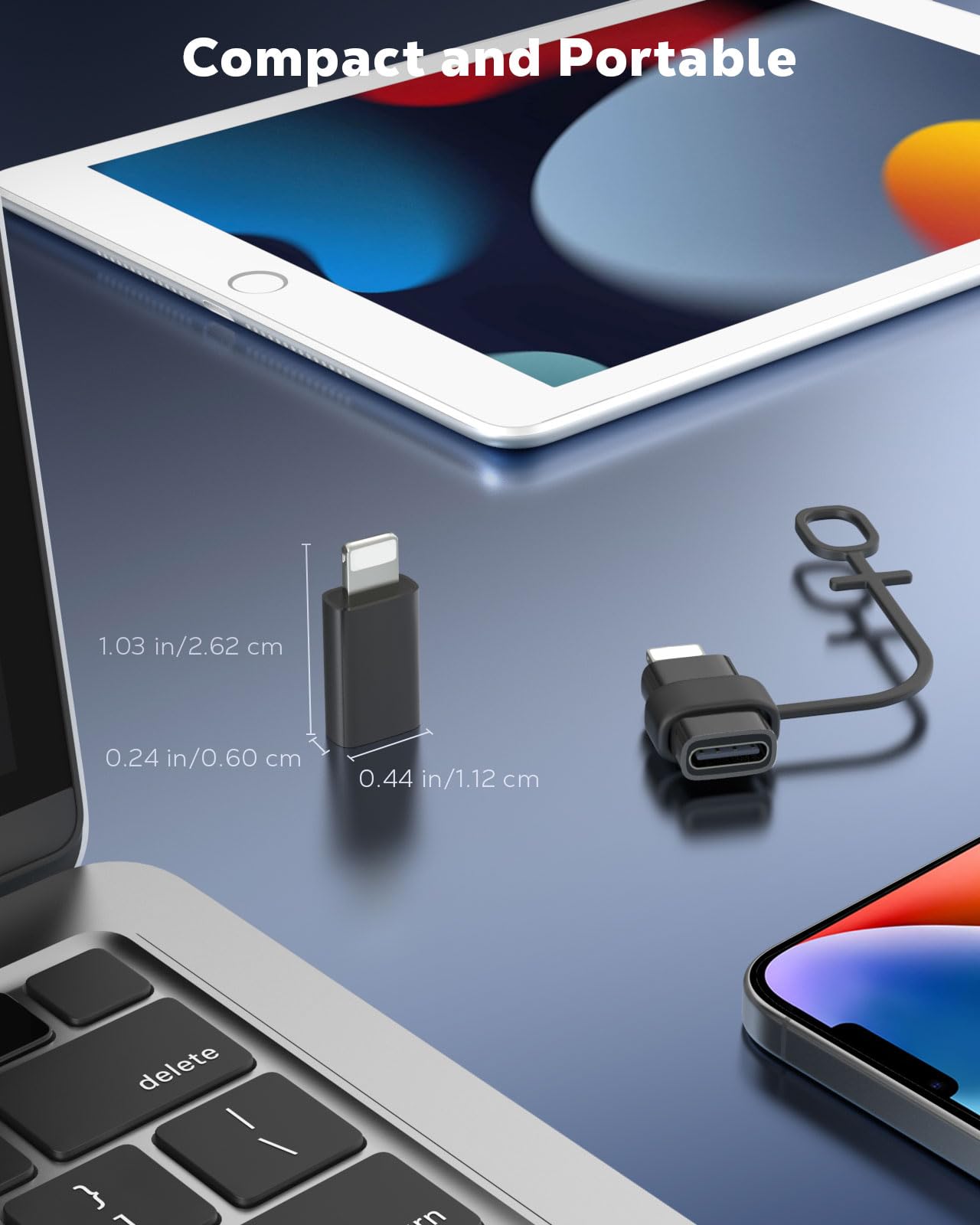 MoKo USB C to Lightning Adapter for iPhone 14/13/12, 2 Pack