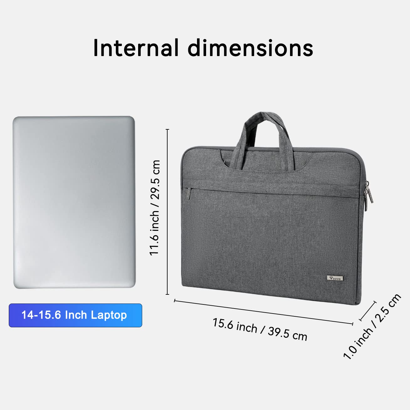 Voova 13.3-13 Inch Laptop Sleeve with Handle, MacBook Sleeve, Gray