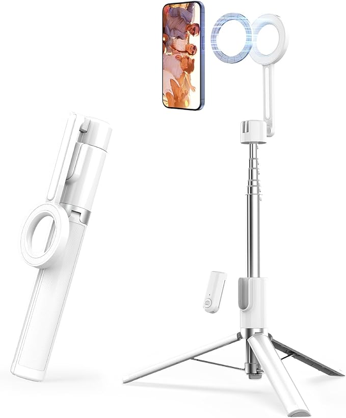 Magnetic Phone Tripod for iPhone 54" Automatic Pop-up Selfie Stick