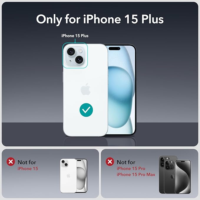 ESR 3+1 Pack for iPhone 15 Plus Privacy Screen Protector Set, Anti-spy Tempered-Glass Privacy Screen Protector, Micro-curved Edges, Case Friendly, 3-Pack with 1 Set of Individual Camera Lens Protector
