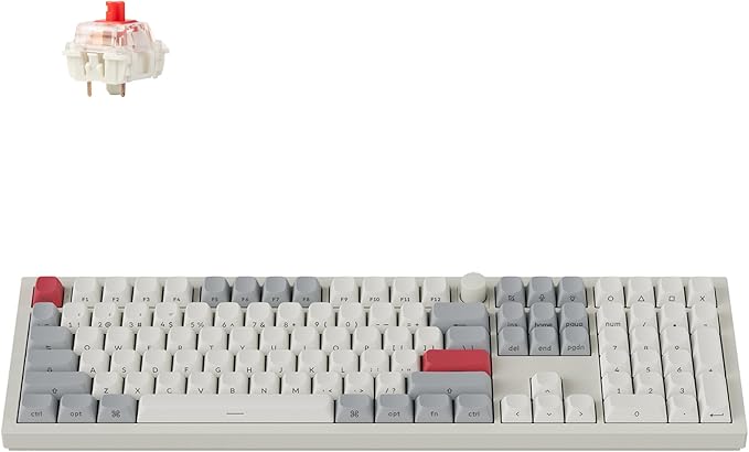 Keychron Q6 Max QMK/LAUNCHER Wireless Bluetooth/2.4 GHz/USB-C Wired Custom Mechanical Keyboard, Full Size Programmable Knob RGB Backlit Hot-Swappable Gateron Brown Switch for Mac Windows Linux - White