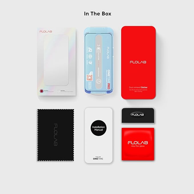 FLOLAB NanoArmour ONETIME PRO for iPhone 15 Plus Screen Protector, Anti-Reflective, Anti-Rainbow, 3D Tempered Glass, Ultra Clear, Edge Reinforced, Easy Install, Dust-Free, Scratch Resistant