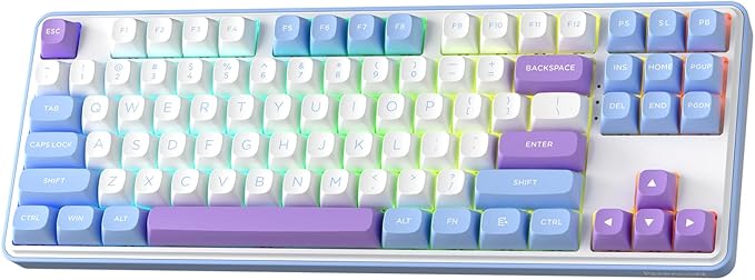 Redragon K707 PRO SE 80% Wireless Gasket RGB Gaming Keyboard, 3-Modes 87 Keys TKL Anime Mechanical Keyboard w/Hot-Swap Socket, Dye-Sub PBT Keycaps & 5-Layer Noise Dampening, Custom Linear Switch