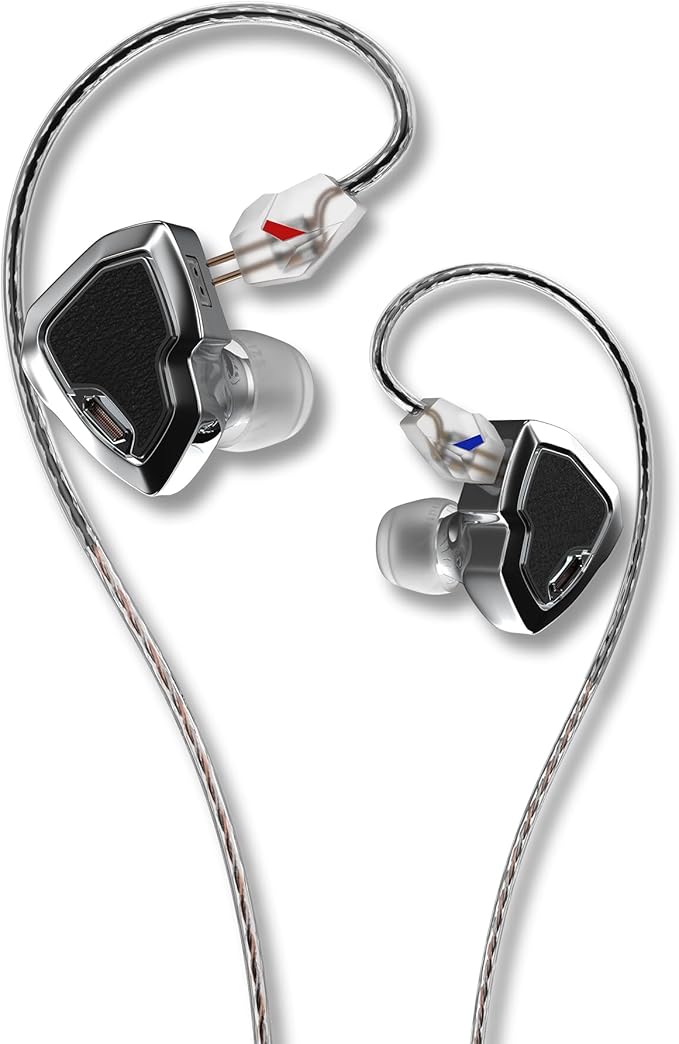 Hidizs MS2 PRO in-Ear Monitor, 10.2mm Dual-Magnetic Drivers 1DD+1BA Hybird IEMs Wired Earbuds, Zinc Alloy Integrated Molding, Pneumatic Filters for Audiophile Musicians, Detachable 4.4mm OFC Cable