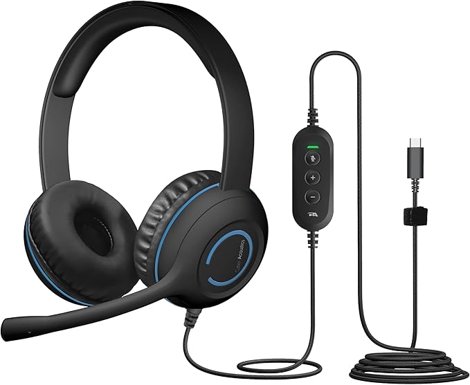 Cyber Acoustics AC-5014 USB-C Headset for PC, Mac, Tablets
