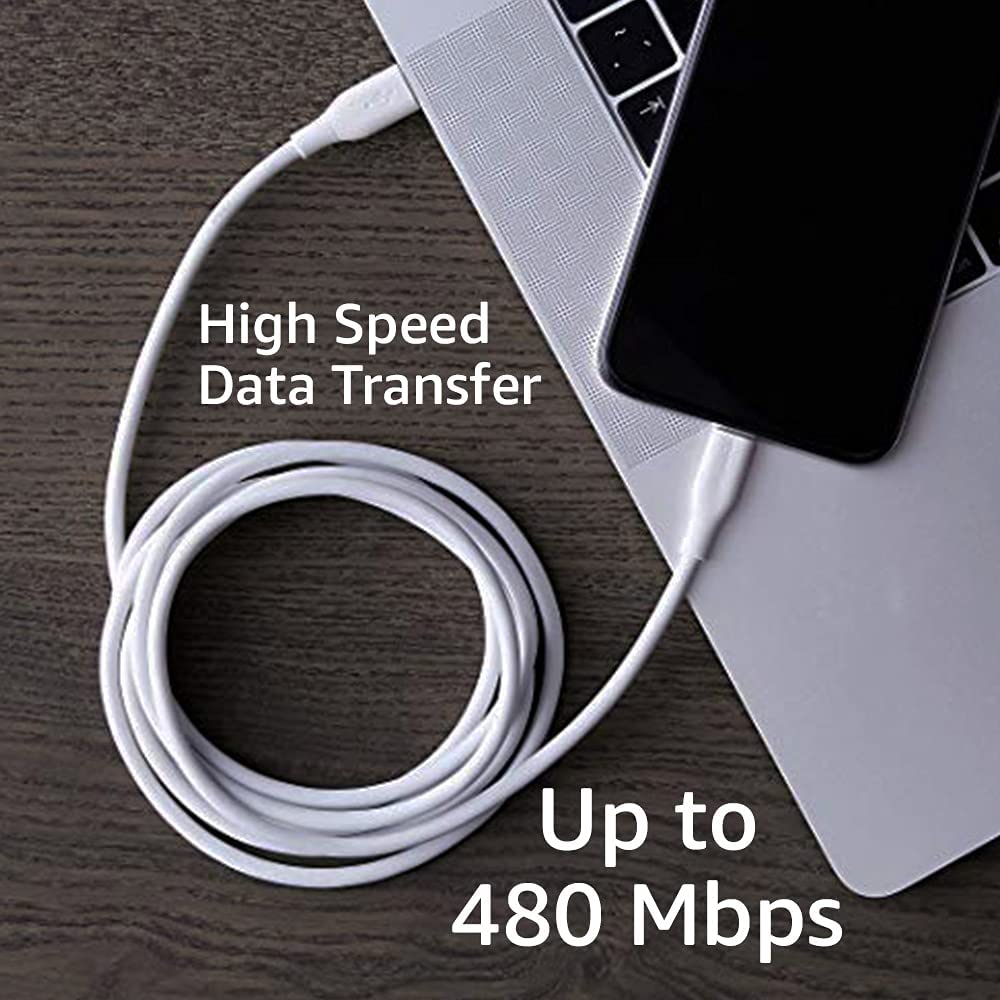 Amazon Basics USB-C to Lightning Charger Cable, Apple MFi Certified for iPhone 14 13 12 11 X Xs Pro, Pro Max, Plus, iPad, Fast Charging, High Speed Data Sync, 6 ft, White