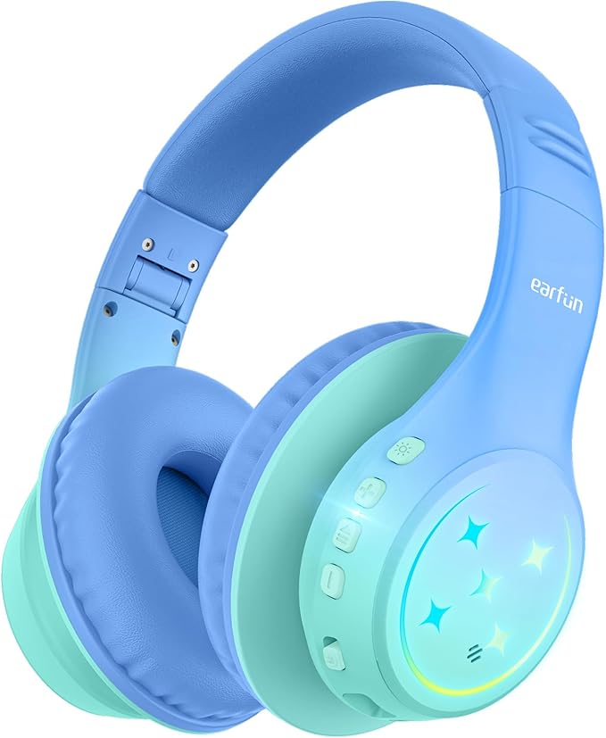 EarFun K4 Kids Bluetooth Headphones, Wireless Headphones with Lights