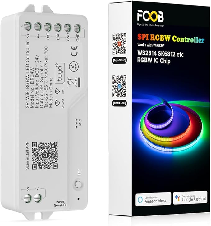 2.4G WiFi LED Controller DR04W & RC03RF RF Remote Set for SPI RGBW Strips