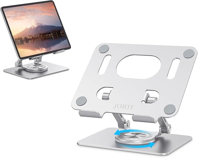 JOIOT Adjustable Tablet Stand for Desk, Foldable Portable Holder
