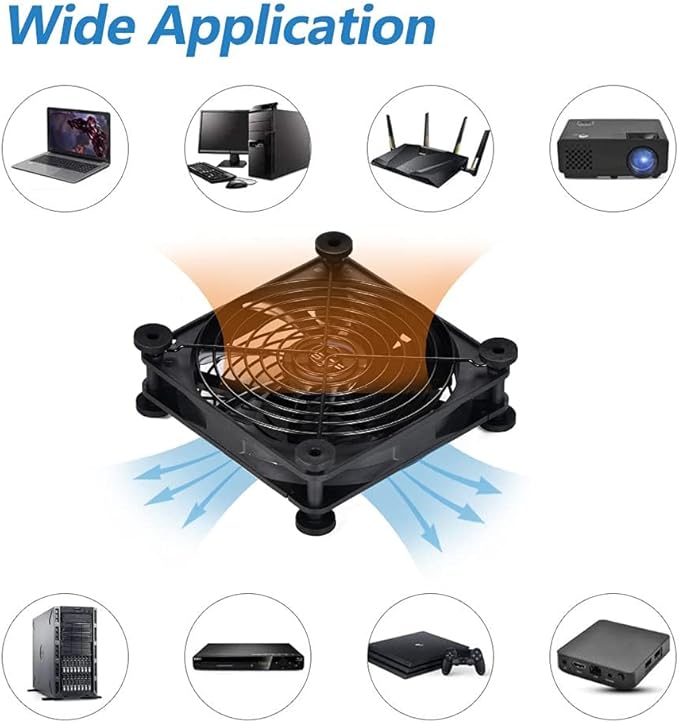 Quiet 140mm USB Fan, 5V USB Portable Cooling Fan for Flat Panel TV Receiver Router DVR PlayStation Xbox Computer Cabinet Cooler