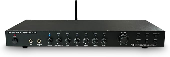 Dynasty ProAudio PX2 High Definition Multi-Source Home Audio Preamp with Qualcomm® aptX™ Lossless Bluetooth 5.3 Chipset/USB DAC Interface Built-in