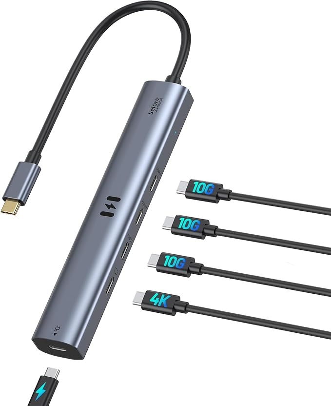 Selore USB-C Hub HDMI Adapter 8-in-1 USB-C Video Hub 4K@60Hz USB-C Dongle
