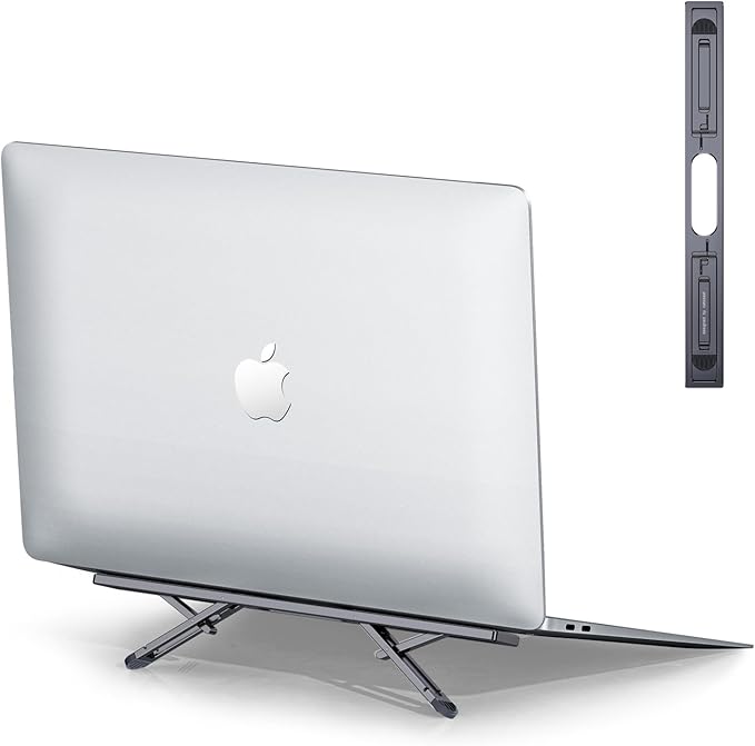 nediea Aluminum Laptop Riser, 4 Adjustable Heights, Foldable for Desk