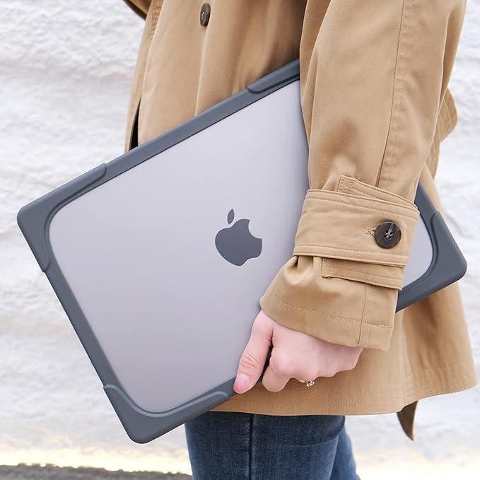 Batianda Compatible with New MacBook Pro 16 inch Case 2024 M4 Chip 2023 2021 Release with M3 M2 Pro Max, Heavy Duty Protective Plastic Hard Shell with Fold Kickstand & Keyboard Cover Protector, Gray