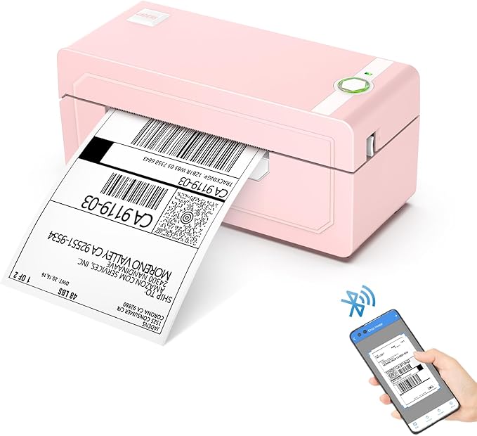 JADENS Bluetooth Thermal Shipping Label Printer – Wireless 4x6 Shipping Label Printer, Compatible with Android, iPhone, Windows & Mac, Widely Used for Ebay,, Shopify, Etsy