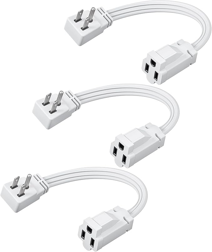 DEWENWILS 6FT Extension Cord with 3-Prong Flat Plug, 15A/1875W 14/3 SPT-3 Flat Wire, Space Saving for Home Office Appliances & Electronics, ETL Listed