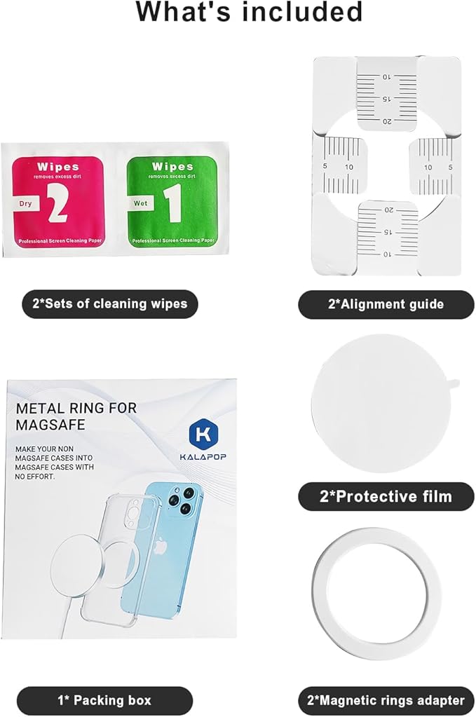 Magnetic Adapter Rings,Compatible with Kindle Pop Socket Magnetic,for Magsafe Accessories & Wireless Charging for iPhone 15/14/13/12 Mini Plus Pro Max/Pixel 8/ S24 Ultra/ S23 and More