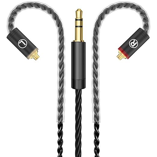 Audiovance HiFi MMCX Cable with 3.5mm Plug, IEM Replacement Cord