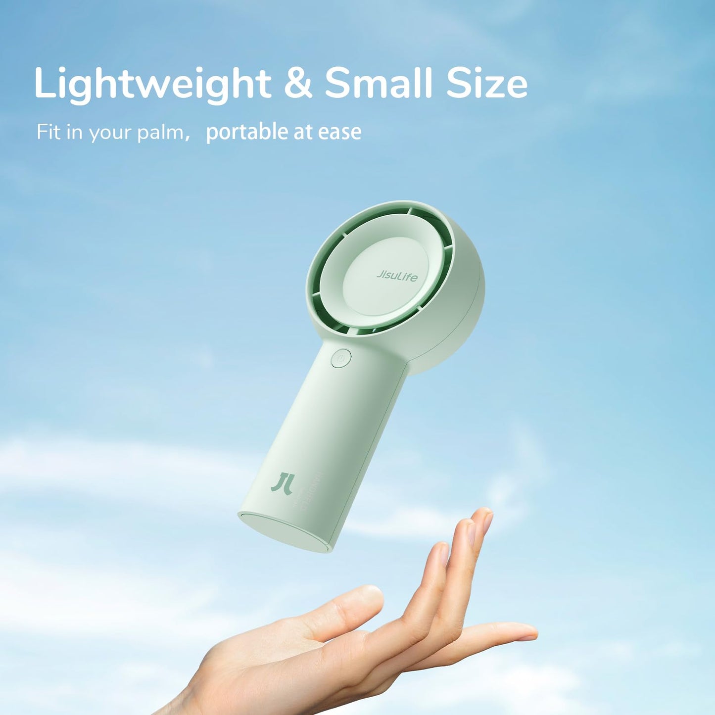 JISULIFE Portable Handheld Turbo Fan Rechargeable 4000mAh 5-Speed (Green)