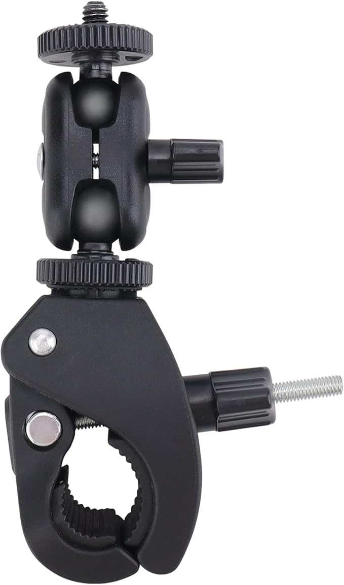 Action Camera Clamp Mount Bike Handlebar Mounts,Universal Compatible with DJI Pocket 3 /Action 5 Pro/Osomo 360, for Insta360 X5/X4 Series, Fit for Light/Other Sports Action Camera Clip Adapter Holder
