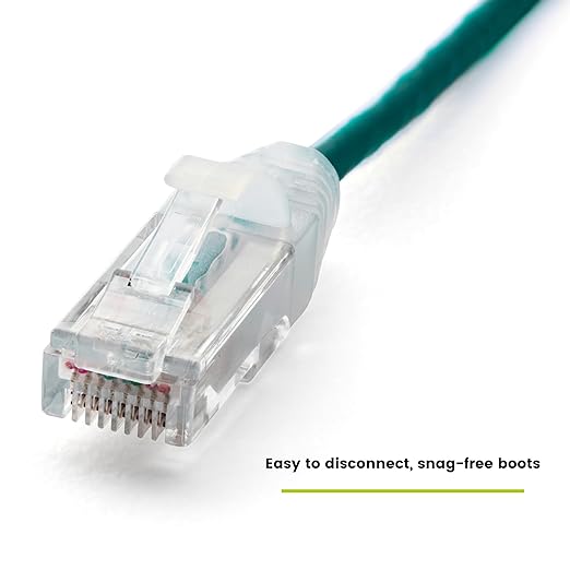 TRUECABLE Cat6 Component Rated Patch Cable, Unshielded (U/UTP), 7ft, Green, 28AWG Solid Copper, Snagless 10G High-Speed Ethernet Cable, PoE++ 4PPoE 100W, UL Listed, RoHS-3, 5 Pack