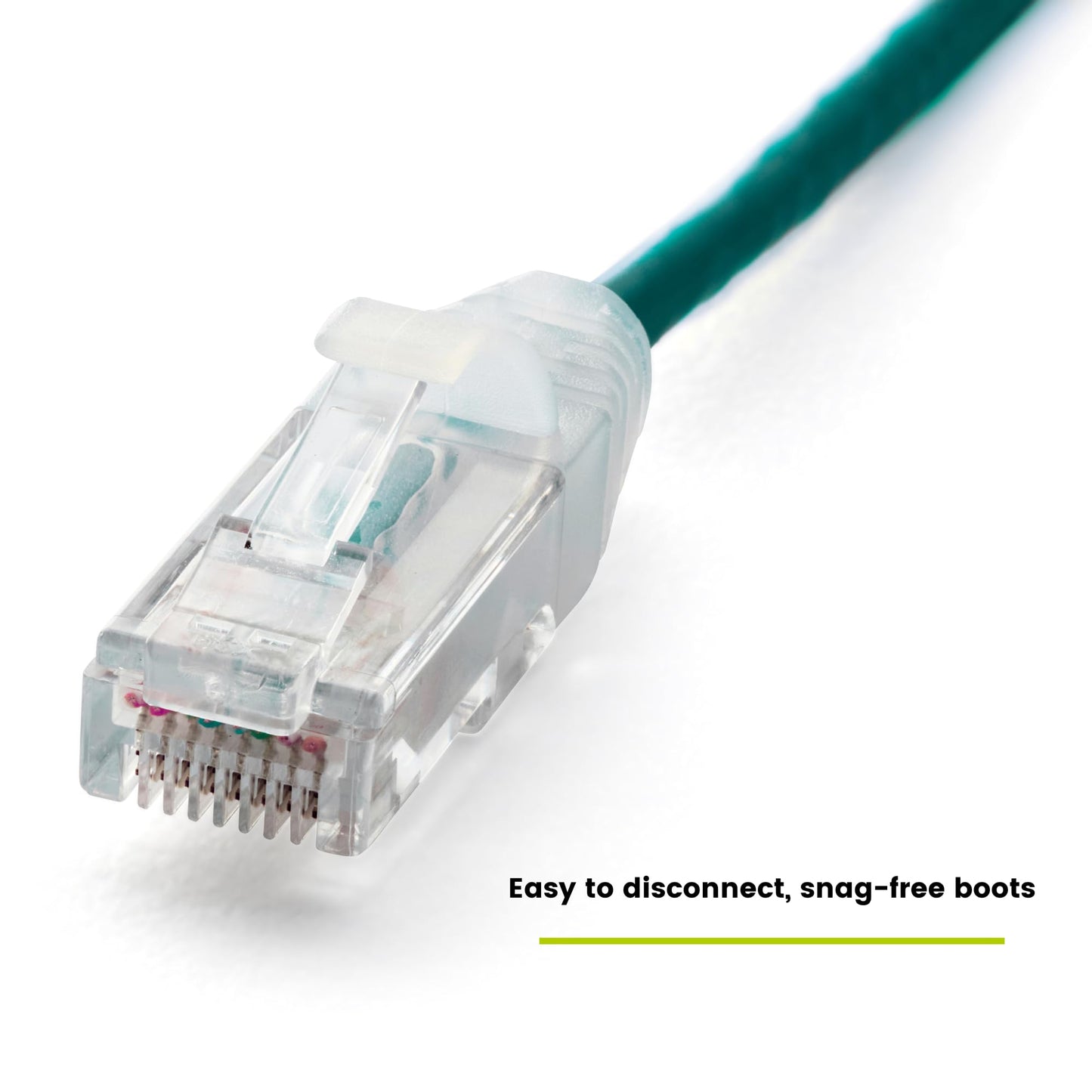 TRUECABLE Cat6 Component Rated Patch Cable, Unshielded (U/UTP), 1ft, Green, 28AWG Stranded Pure Copper, Snagless 10G High-Speed Ethernet Cable, PoE++ 4PPoE 100W, UL Listed, RoHS-3, 1 Pack