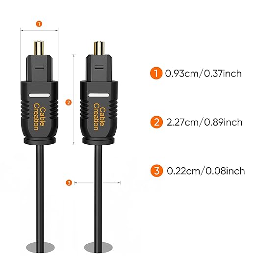 CableCreation 5-Pack Toslink Digital Optical Audio Fiber Optic Cable, 6FT