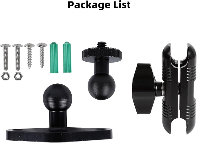 xik Metal 1/4"-20 Mount with Drill Plate Base for Monitors, Action Camera,CCTV Cameras, Camcorders, 360° Rotation Adjustable Camera Mount for Installation on Car Dashboard, Ceiling, and Walls