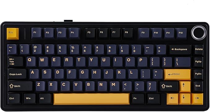 EPOMAKER x Aula F75 Gasket Mechanical Keyboard, 75% Wireless Hot Swappable Gaming Keyboard with Five-Layer Padding&Knob, BT/2.4GHz/USB-C